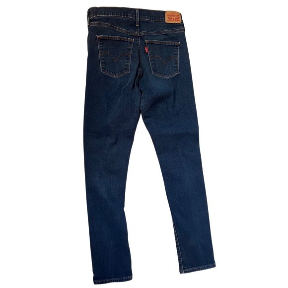 Levi's Slimming Skinny Blue Jeans Women's Size 31 Dark Wash Denim - Picture 5 of 7